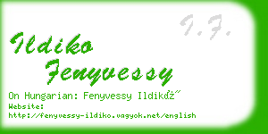 ildiko fenyvessy business card